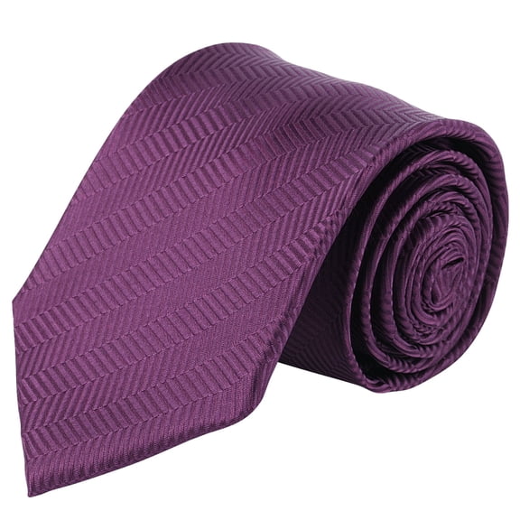 Jacob Alexander Men's Tone on Tone Herringbone Regular Length Neck Tie - Eggplant