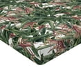 thumbnail image 4 of Ambesonne Exotic Fitted Sheet, Watercolor Bird Strelitzia, Full Size, Olive Green Pale Rust, 4 of 5
