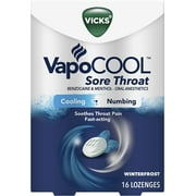 2 Pack - Vicks VapoCool Sore Throat Lozenges, Winterfrost, 16 Count