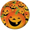 Club Pack of 96 Smiling Jack O'Lanterns Halloween Round Party Dinner Paper Plates 9"