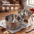 thumbnail image 4 of Fkszll 3 Pcs Double Boiler Pot Set with Spoon, 1.8QT Melting Pot with 2.54QT Stainless Steel Boiler, Chocolate Melter for Butter Candy Cheese Wax, 4 of 10