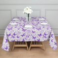 thumbnail image 3 of White Purple Butterfly Flower Pattern Square Tablecloth,Waterproof Square Table Cover,Wipeable Spillproof Washable Table Cover for Home Kitchen Party Decor 52"x52"(132x132cm), 3 of 6