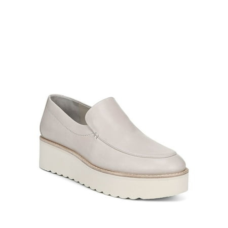 VINCE. Womens Natural Beige 1  Waved Platform Woven Padded Zeta Round Toe Wedge Slip On Loafers Shoes 9.5 M