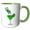 Green/White, variant on 3drose, Funny Green Frog Leaping into Margarita Glass, 11oz Two-tone Blue Mug
