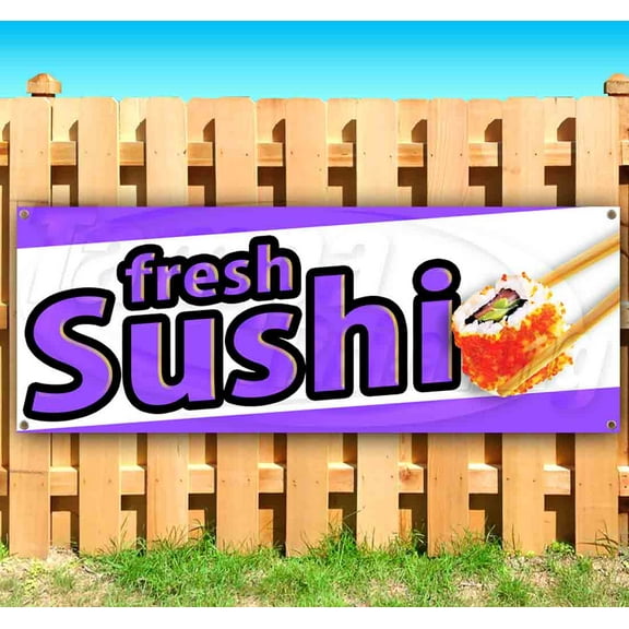 Fresh Sushi 13 oz Vinyl Banner With Metal Grommets