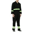 thumbnail image 6 of TOPTIE Men\'s Long Sleeve High Visibility Coverall with Green Reflective Tape Workwear Jumpsuit-Black-XL Regular, 6 of 6