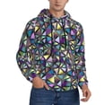thumbnail image 2 of Haiem Purple-Gold Triangles Patterned Men's Hoodie with Kangaroo Pocket - Ideal Pullover Sweatshirt for Daily Wear, Travel, and Home-Small, 2 of 7