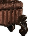 thumbnail image 2 of Tufted Fabric Upholstered Wooden Vanity Stool with Scrolled Legs, Cherry Oak brown, 2 of 2