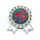 thumbnail image 1 of rojo chino de la suerte de japón Insignia broche Medalla ganadora, 1 of 3