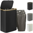 thumbnail image 1 of Sunnycome Cestas de Lavandería Grandes de 160 L con Tapa y 3 Bolsas Clasificadoras Plegables, Cestas de Lavandería con Asas de Bambú, Cesta para Ropa Sucia, Impermeable, Resistente a los Olores, Negro, 1 of 7