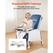 VEVOR Geri Chair Recliner, 3-Position Reclining Geri Chair, Movable Medical Recliner Chairs with 4 Wheels, Soft Padded Seat & Detachable Tray, Ideal for Hospital,Nursing Home,and Geriatric Home Care