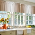 thumbnail image 4 of 2 Pack Ombre Valance for Window Brown and White Gradient Kitchen Valance Rod Pocket Short Curtain Topper Decorative Window Treatment for Living Room Bedroom 42"x18", 4 of 8