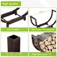thumbnail image 3 of Firewood Rack Outdoor and Indoor Firewood Storage, 24 INCH Double Coated Fire Wood Organizer, Waterproof Rustproof Stable Log Holder and Fireplace Decor, Bronze, 3 of 7