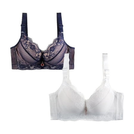 YEJIMAN Pack of 2 Sports Bra Small Women s Breathable Plus Sports Size Lace Bra Women s Bras Sexy  Blue No Show Underwear For Women  Nylon Spandex Cotton Underwear For Women Seamless