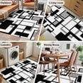 thumbnail image 5 of Black Grey Geometric Runner Rug 2.7x5 FT, Non Slip Entryway Carpet, Modern Abstract Art White Washable Soft Floor Carpet Entrance Mat Non-Shedding Throw Rug for Hallway Laundry Room Bedside, 5 of 9