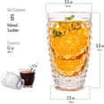 thumbnail image 2 of EVEREST GLOBAL Hobnail Highball Glasses set of 6, 13 oz Old Fashioned Iced Beverage Vintage Set for Milk Beer Soda Juice Whiskey Perfect for Dinner Table Parties Bars Restaurants (Crystal Clear), 2 of 7