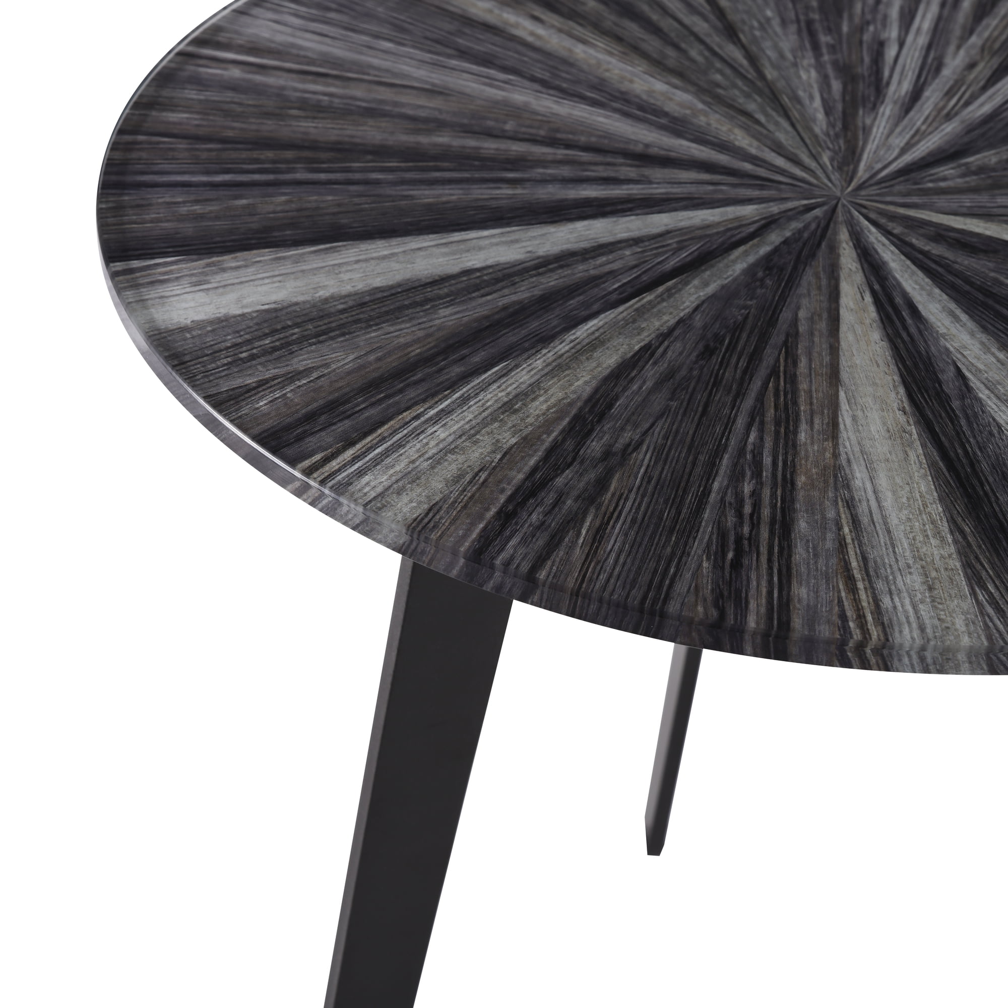 Nina Mid-Century Round Gray Coffee Table Set with Tempered Glass Top - Set of 2