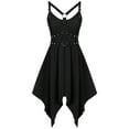 thumbnail image 1 of LSLJS Robe Punk Gothique pour Femme Style à Bretelles Sans Manches Épaules Dégagées Robe Mi-Longue, Robe Gothique, 1 of 5