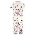 thumbnail image 7 of Lounge Outfits Sets For Women 2 Piece Printing V-Neck Short Sleeve Shirt And Pants Sets Loungewear Pajamas Capris With Pockets Up to 65% off, 7 of 7
