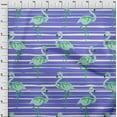 thumbnail image 4 of oneOone Cotton Poplin Medium Purple Fabric Tropical Flamingo With Stripes Dress Material Fabric Print Fabric By The Yard 42 Inch Wide, 4 of 4