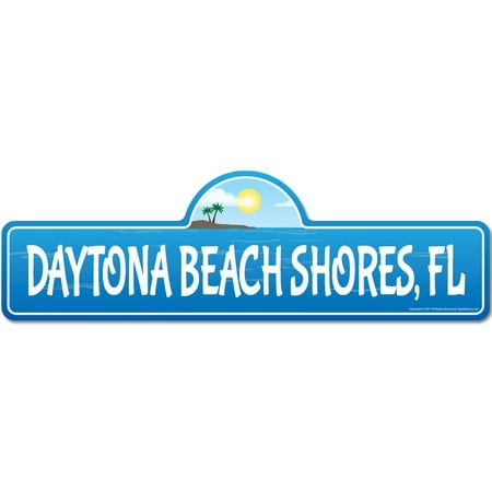 Daytona Beach Shores, FL Florida Beach Street Sign | Indoor/Outdoor | Surfer, Ocean Lover, Décor For Beach House, Garages, Living Rooms, Bedroom | Signmission Personalized (Best Place To Shore Fish In Florida)