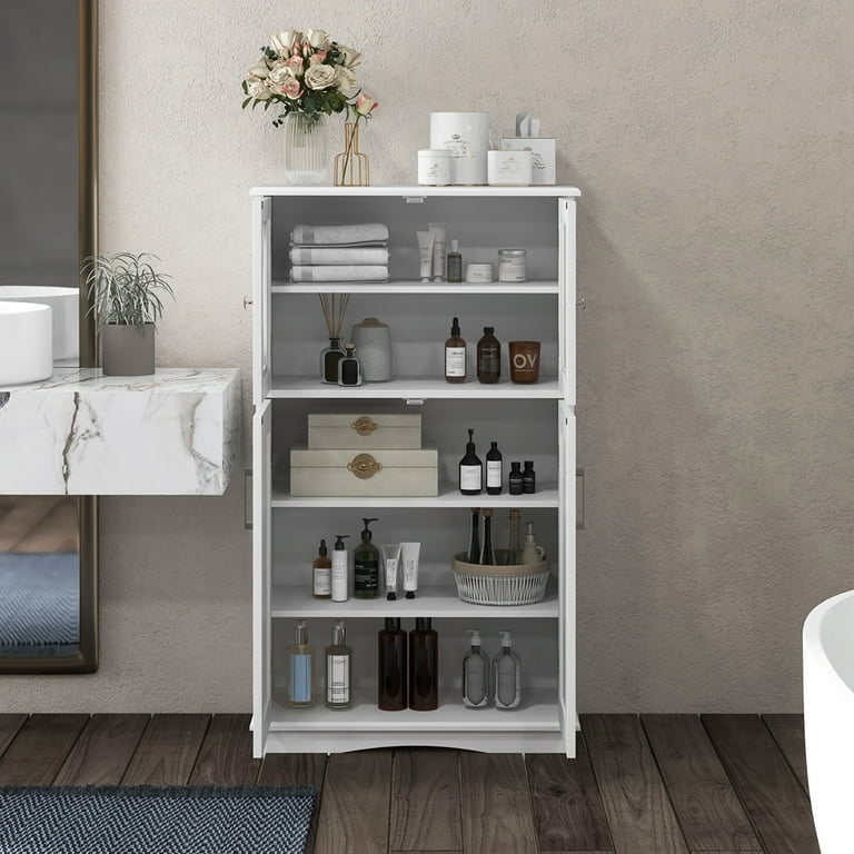 Costway Freestanding Bathroom Storage Cabinet with Adjustable