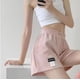 thumbnail image 1 of Pantalones cortos deportivos holgados para mujer, cintura suelta, pierna ancha, informales, adelgazantes, cintura alta, rectos, para el hogar, 1 of 4