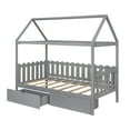 thumbnail image 5 of Aukfa House Bed for Kids -Toddler bed with Drawers - kids bedroom furniture - Gray, 5 of 11