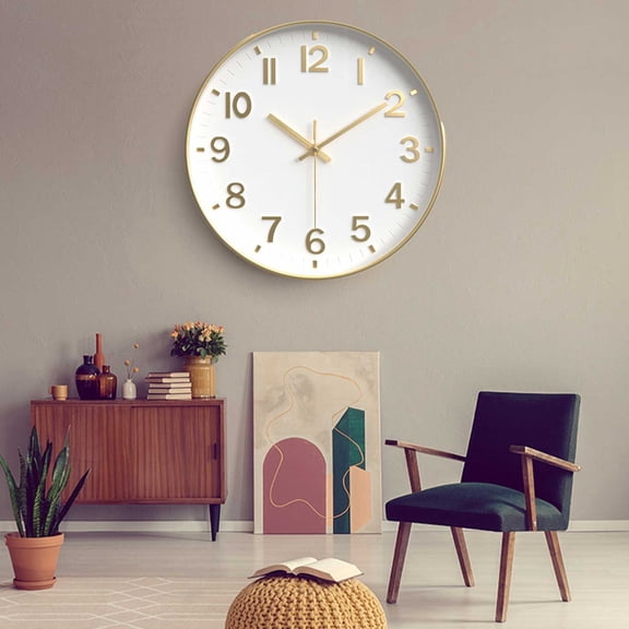 Qdahuk Wall Clock Silent Wall Clocks Battery Operated 12 Inch Modern Non Ticking Analog Clock Decorative For Kitchen Office Bathroom Bedroom Mothers Day Gift Ideas Clearance White
