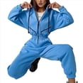 thumbnail image 2 of Conjunto de Mono de para Mujer, Sudadera con Capucha y Cintura Alta Azul M, 2 of 7
