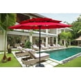 thumbnail image 6 of 9FT 3-Tiers Outdoor Patio Umbrella, Market Round Umbrella with Crank & Tilt and Wind Vents, Outdoor Garden Umbrellas for Garden Deck Swimming Pool, Red, 6 of 6