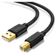 Printer Cable 30Ft,Black Color USB Printer Cable USB 2.0 Type A Male to B Male Scanner Cord High Speed for Brother, HP,