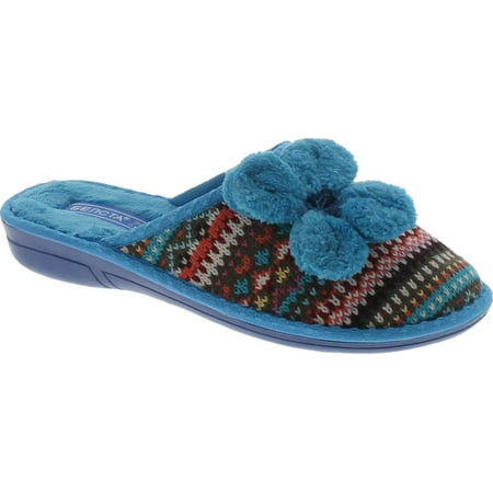 

SC Home Collection Womens Fashion Knitted Made in Europe Slippers Light Blue with bow 39
