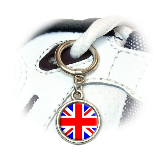 Britain British Flag - Union Jack Round Dangle Shoe Charm