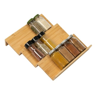 SpiceLuxe Bamboo Stadium Rack Beautiful Spice Organizer for Counter or