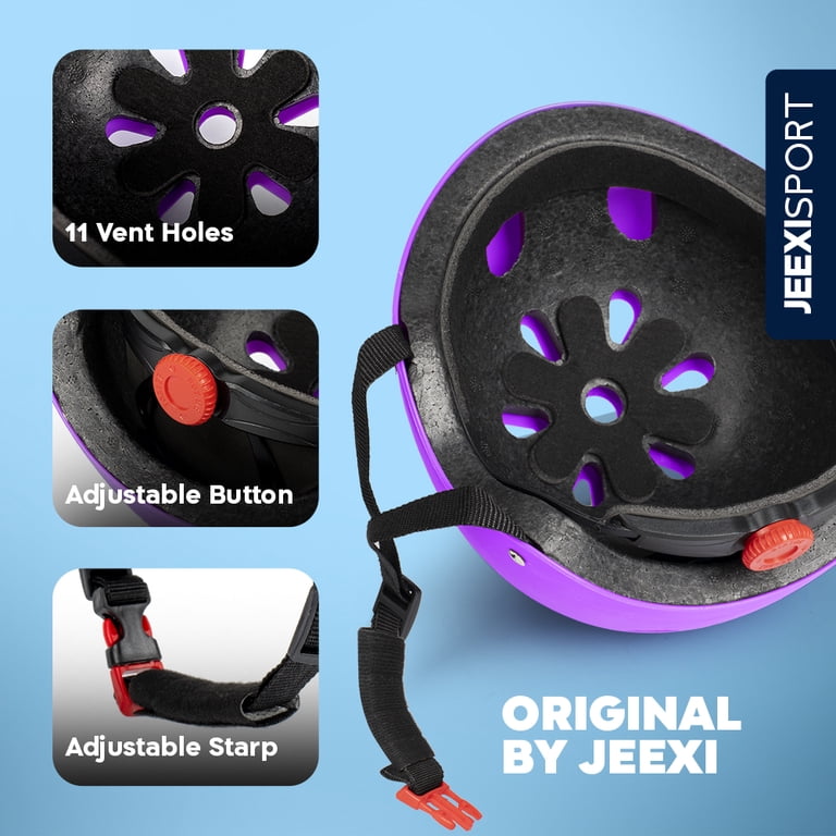 JEEXI Kids Protective Helmet & Pad Set, Purple photo 6