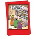 thumbnail image 1 of Fresh Out - Funny Merry Christmas Card with Envelope (4.63 x 6.75 Inch) - Funny 3 Wise Men, Cartoon Christmas Greeting Note Card - Humorous Xms Happy Holidays Notecard 1659, 1 of 7