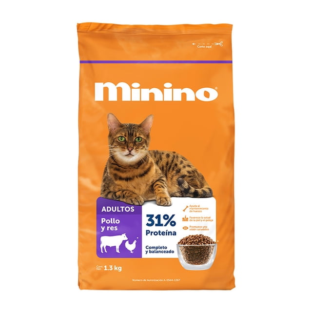 Alimento para Gato Minino Adulto Pollo y Res 1.3 Kg