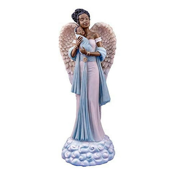 Ebony Treasures Angel in Blue with Baby