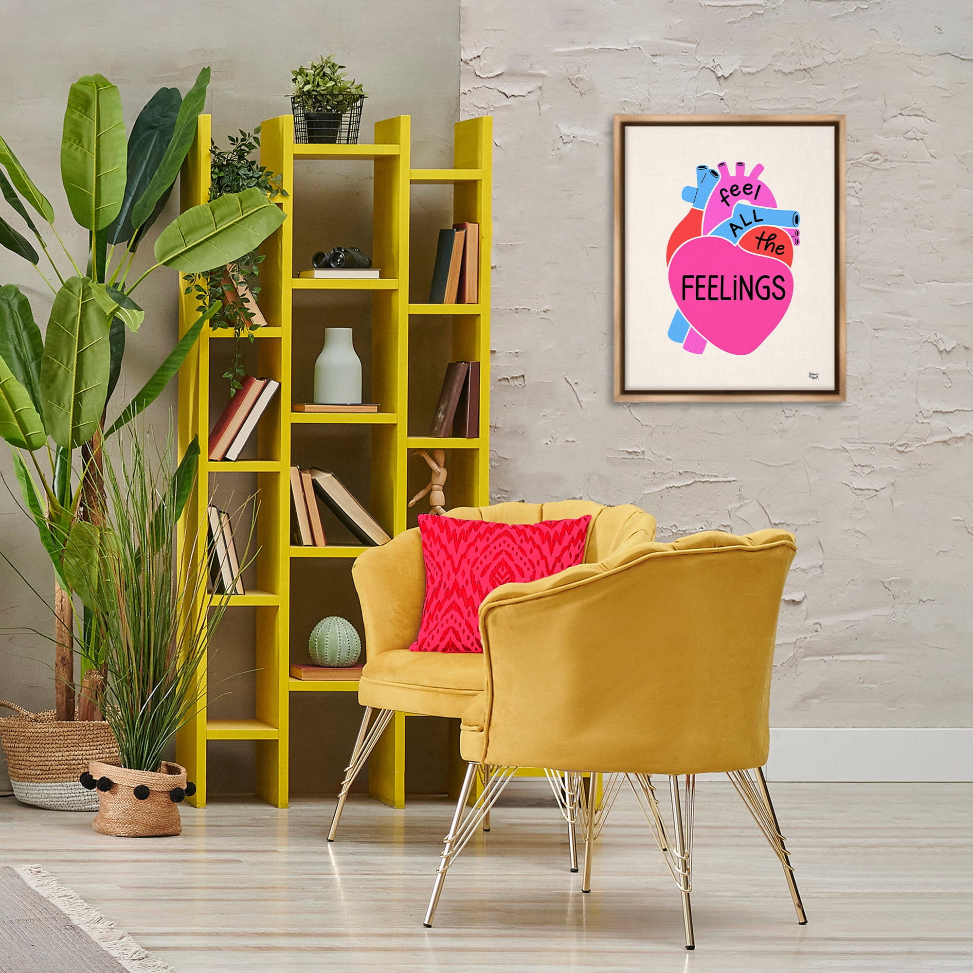 Stupell Industries Feel All The Feelings Text & Numbers Painting Brown Floater Framed Canvas Art Print Wall Art, 17 x 21