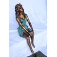 thumbnail image 6 of Nifao Graceful Young Woman Sitting on the Ledge Bronze Statue – Home Office Decor Sculpture, 13"L x 7"W x 23"H, 6 of 9