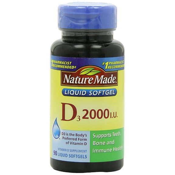 Nature Made Vitamin D3 2000iu Liquid Softgels, 90 Ct