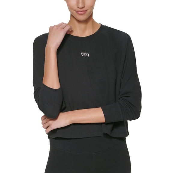 DKNY Women's Sport Lightweight Super Soft Pullover Black Size Large