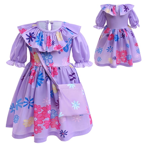 2-5T Toddler Girls Music Magical Costume Dress Fancy Cosplay Outfits with Bag