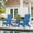 Blue, variant on Carolayne Set of 2 Folding Adirondack Chairs, Weather Resistant HDPS Poly Outdoor Patio Seating, Blue