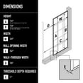thumbnail image 3 of VIGO Mosaic 34 in. W x 74 in. H Framed Fixed Shower Screen Door in Matte Black with 3/8 in. (10mm) Fluted Glass, 3 of 12