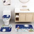thumbnail image 5 of FMSHPON Night Christmas Landscape Tree 4 Piece Bathroom Set Shower Curtain Bath Rug Contour Mat and Toilet Lid Cover, 5 of 8