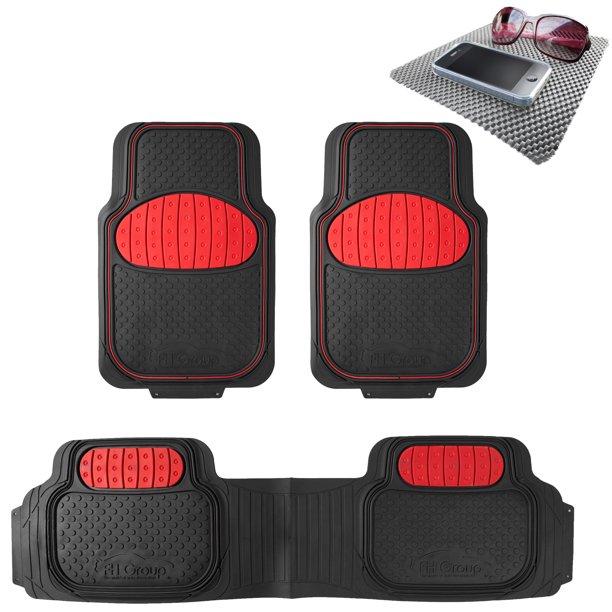 FH Gorup Red Black Heavy Duty Floor Mats from FH Group for Auto Car w