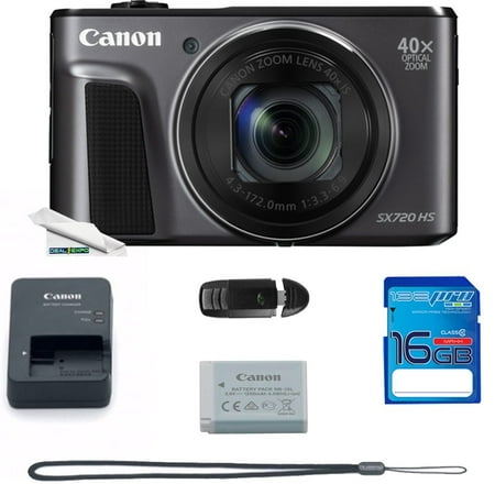 Canon PowerShot SX720 HS Digital Camera (Black) + Deal-Expo Essential Accessories