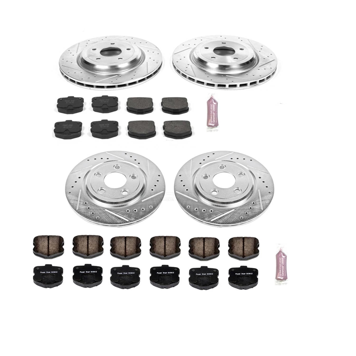 PowerStop Front and Rear Z23 Evolution Sport Carbon-Fiber Ceramic Brake Pad and Drilled & Slotted Rotor Kit Fits: CHEVROLET Select Models K1445